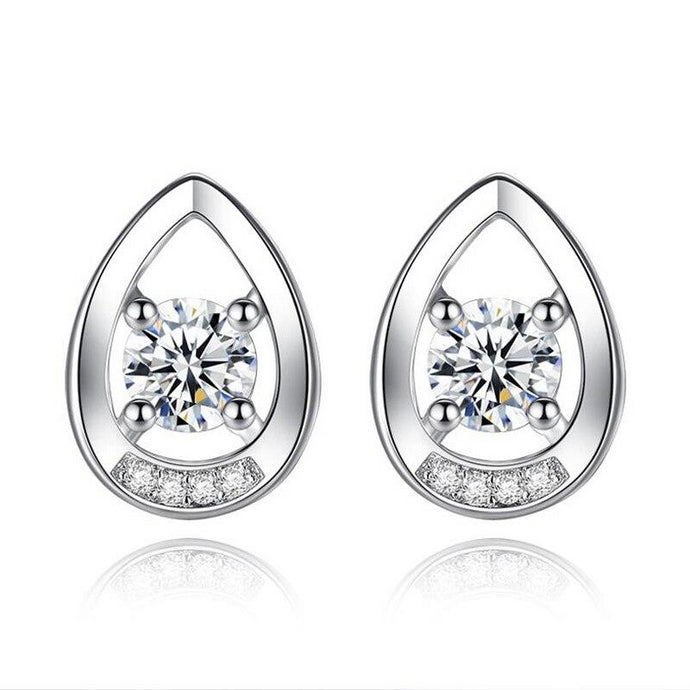 925 Sterling Silver Water Droplets Stud Earring