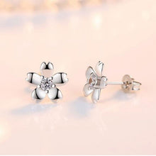 Load image into Gallery viewer, 925 Sterling Silver Peach Blossom Cherry Flower Stud Earring