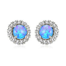 Load image into Gallery viewer, 925 Sterling Silver Fire Opal Sunflower Stud Earring