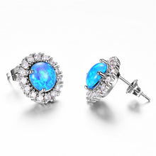 Load image into Gallery viewer, 925 Sterling Silver Fire Opal Sunflower Stud Earring