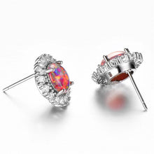 Load image into Gallery viewer, 925 Sterling Silver Fire Opal Sunflower Stud Earring