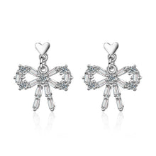 Load image into Gallery viewer, 925 Sterling Silver Zircon Bow-knot Stud Earring