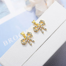 Load image into Gallery viewer, 925 Sterling Silver Zircon Bow-knot Stud Earring