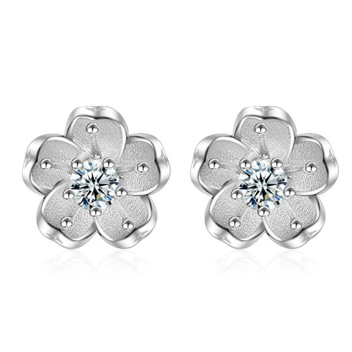 Silver Plated Flower Shape Small Stud Earring